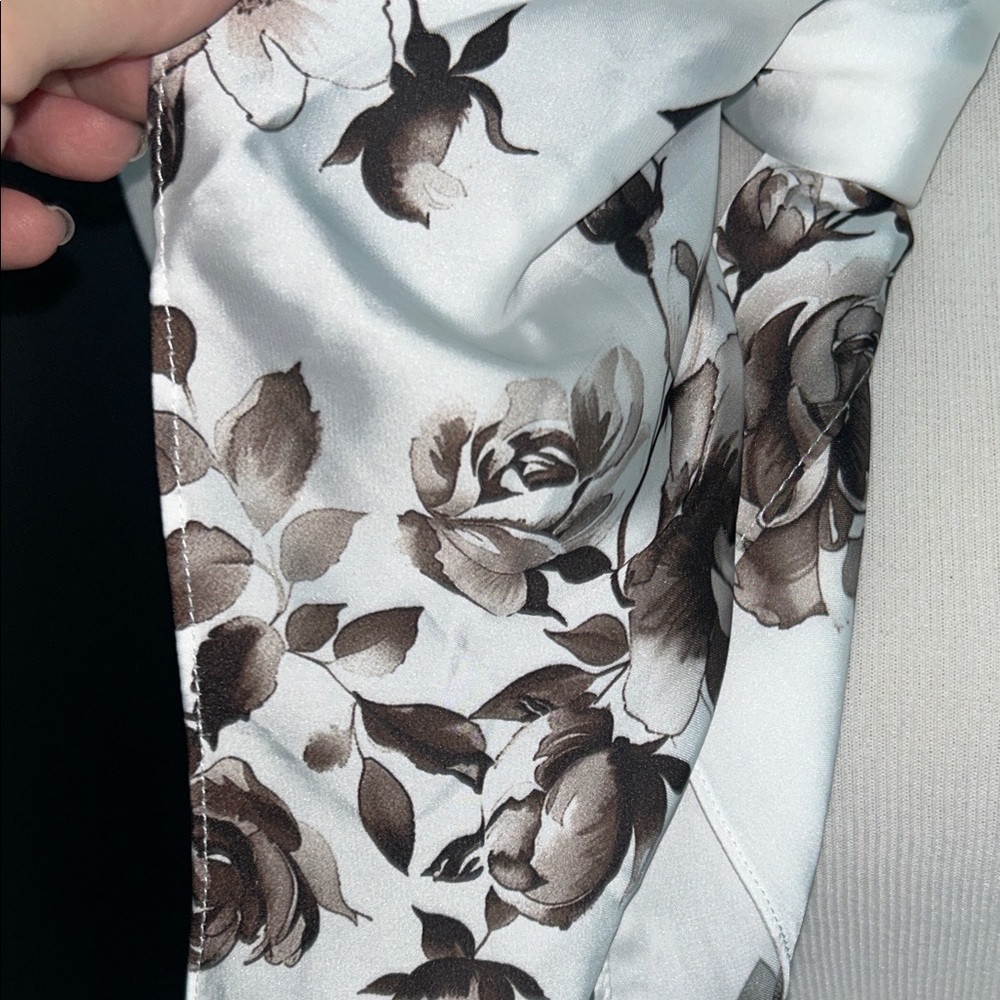 Scarf-- white brown cowboy boots roses square neck purse hair accessory - Picture 5 of 9